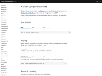 Carbon Components Svelte screenshot