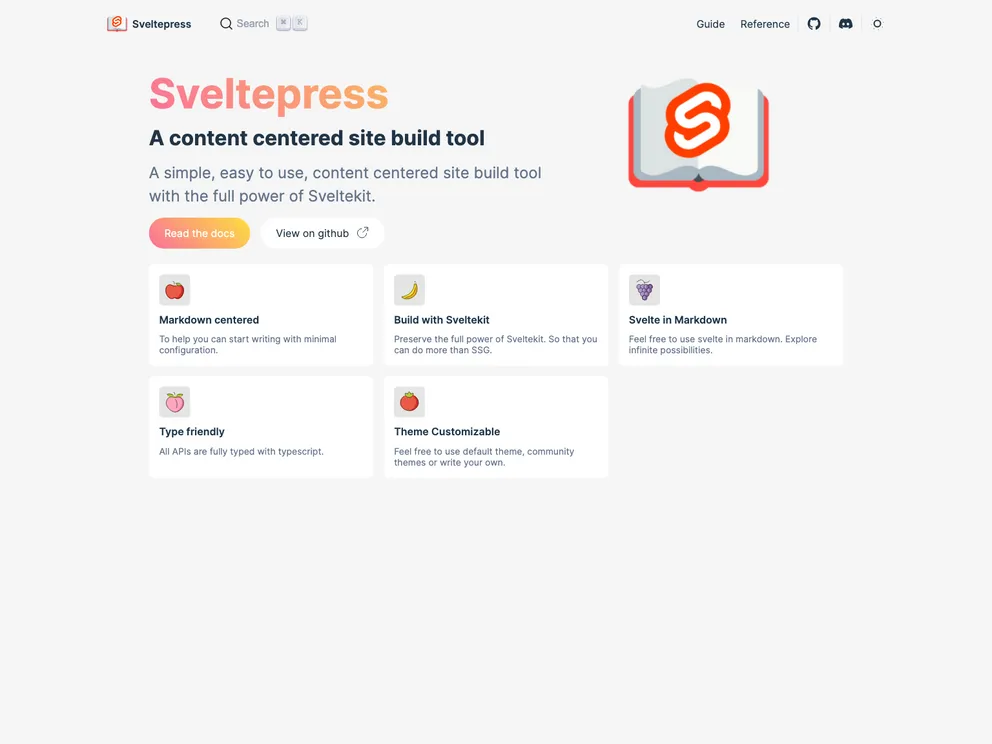 Sveltepress screenshot